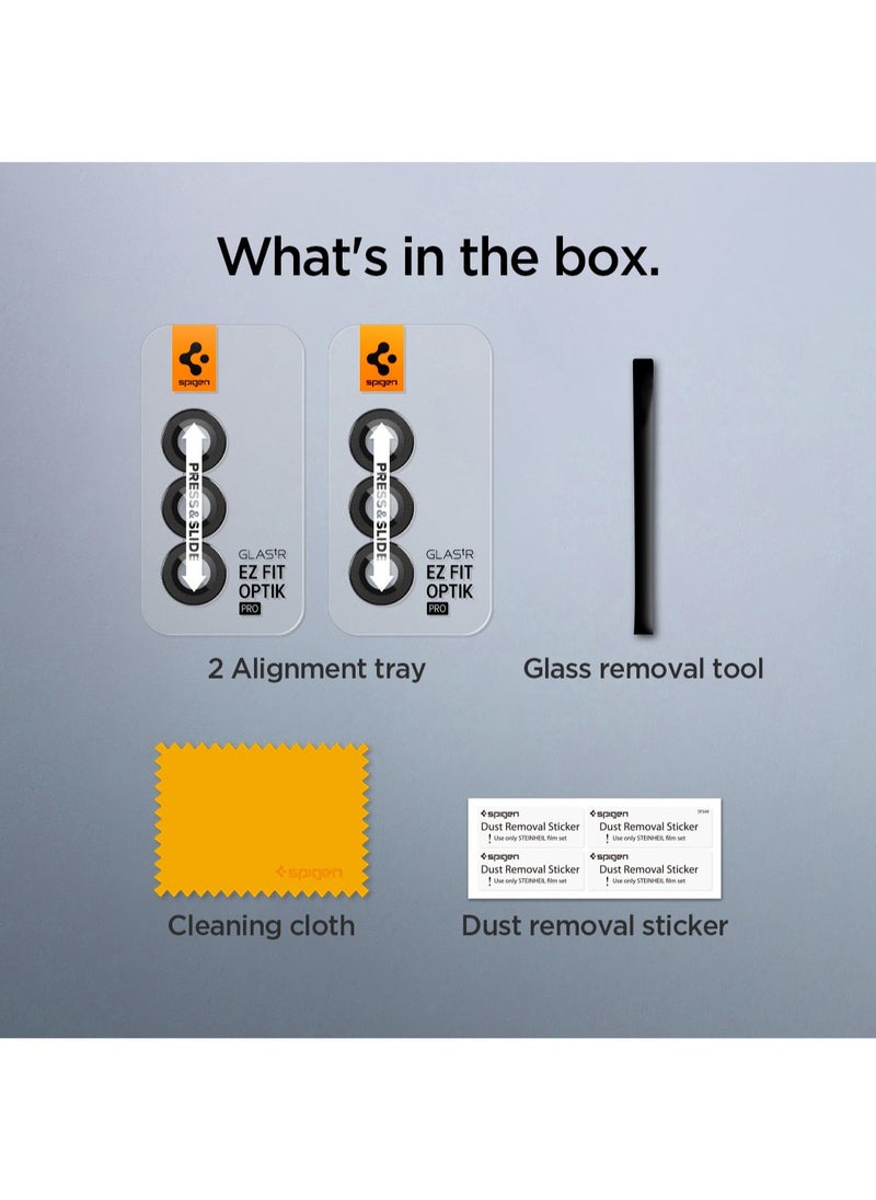 Spigen - GLAStR EZ-Fit Optik PRO Samsung Galaxy Z Fold 6 Camera Lens Protector [2 PACK] - Black - Image 1