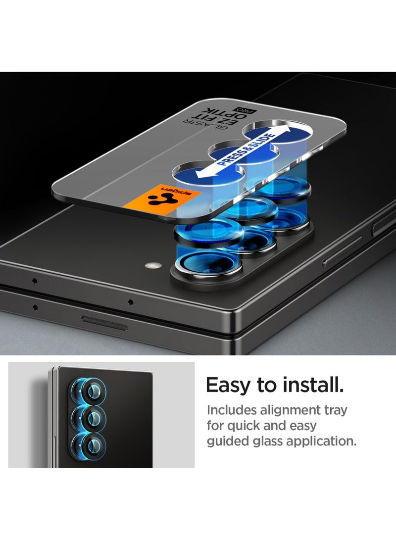Spigen GLAStR EZ-Fit Optik PRO Samsung Galaxy Z Fold 6 Camera Lens Protector [2 PACK] - Black - Image 5