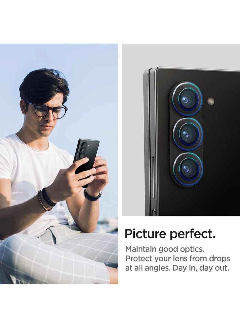 Spigen GLAStR EZ-Fit Optik PRO Samsung Galaxy Z Fold 6 Camera Lens Protector [2 PACK] - Black - Image 3