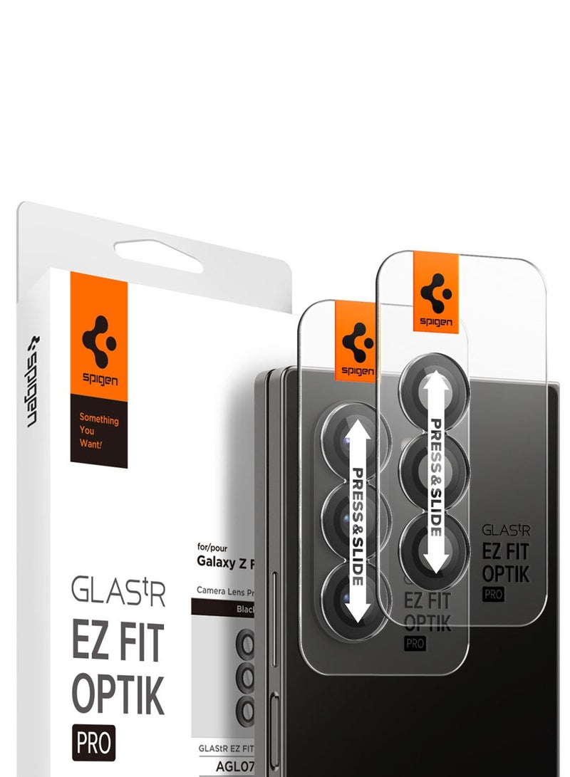 Spigen GLAStR EZ-Fit Optik PRO Samsung Galaxy Z Fold 6 Camera Lens Protector [2 PACK] - Black - Image 1