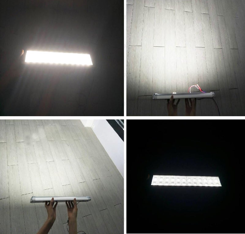 Lightronic مصباح داخلي LED من لايتترونيك 18.2 بوصة، إخراج ضوء عالي وسحب تيار منخفض، 6000K ضوء أبيض بارد شعاع واسع، 12V/24V DC، مفتاح تشغيل/إيقاف، هيكل من الألمنيوم للمركبات الترفيهية والمركبات العامة، عبوة واحدة - Image 4