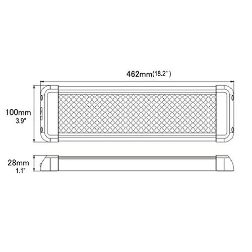 Lightronic مصباح داخلي LED من لايتترونيك 18.2 بوصة، إخراج ضوء عالي وسحب تيار منخفض، 6000K ضوء أبيض بارد شعاع واسع، 12V/24V DC، مفتاح تشغيل/إيقاف، هيكل من الألمنيوم للمركبات الترفيهية والمركبات العامة، عبوة واحدة - Image 3