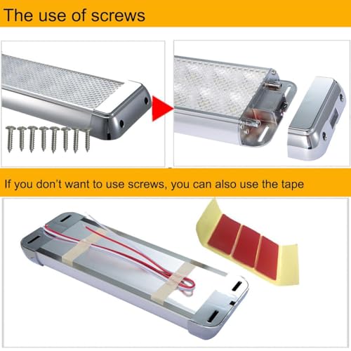 Lightronic مصباح داخلي LED من لايتترونيك 18.2 بوصة، إخراج ضوء عالي وسحب تيار منخفض، 6000K ضوء أبيض بارد شعاع واسع، 12V/24V DC، مفتاح تشغيل/إيقاف، هيكل من الألمنيوم للمركبات الترفيهية والمركبات العامة، عبوة واحدة - Image 5