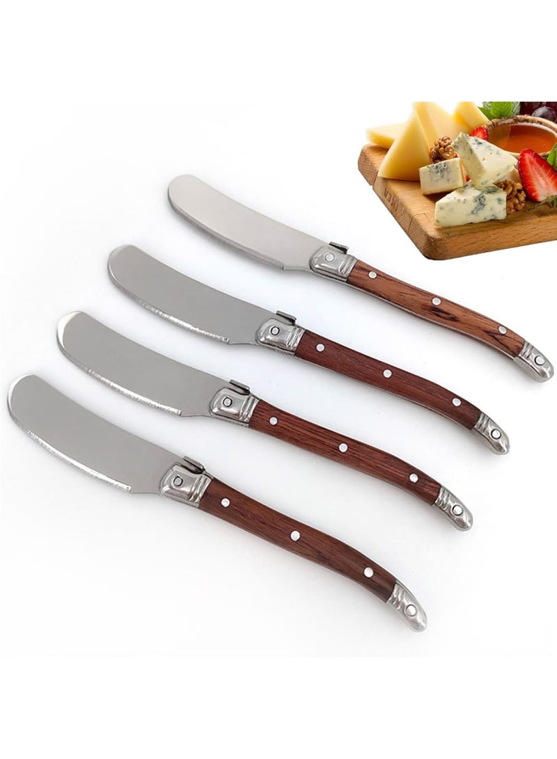 Excefore Cream Spatula Stainless Steel Cheese Spreader Multipurpose Condiment Spreader with Wood Handle for Cheese, Cold  er, Jam, Pastry - Image 1