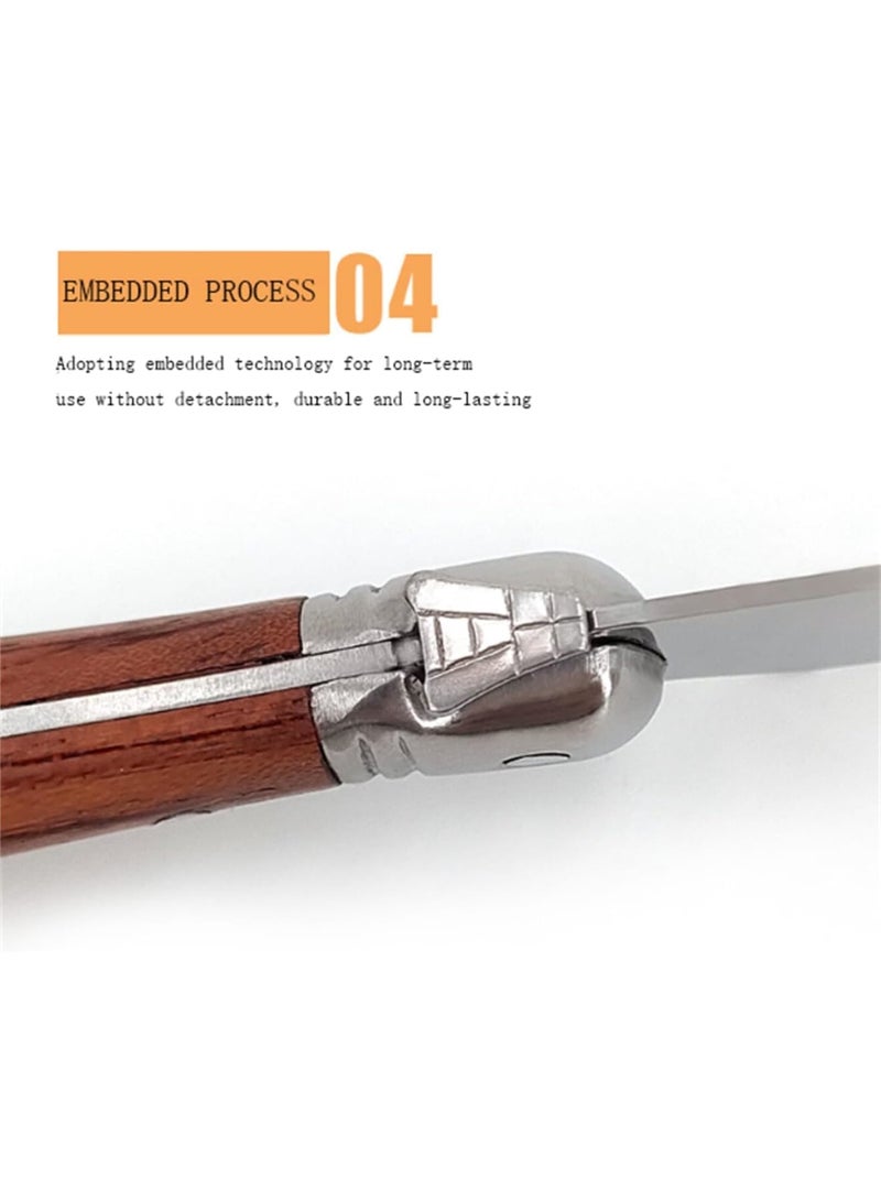 Excefore Cream Spatula Stainless Steel Cheese Spreader Multipurpose Condiment Spreader with Wood Handle for Cheese, Cold  er, Jam, Pastry - Image 5