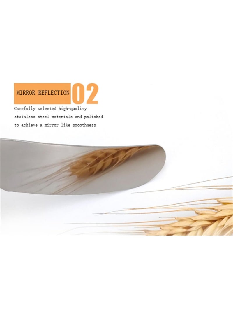 Excefore Cream Spatula Stainless Steel Cheese Spreader Multipurpose Condiment Spreader with Wood Handle for Cheese, Cold  er, Jam, Pastry - Image 3