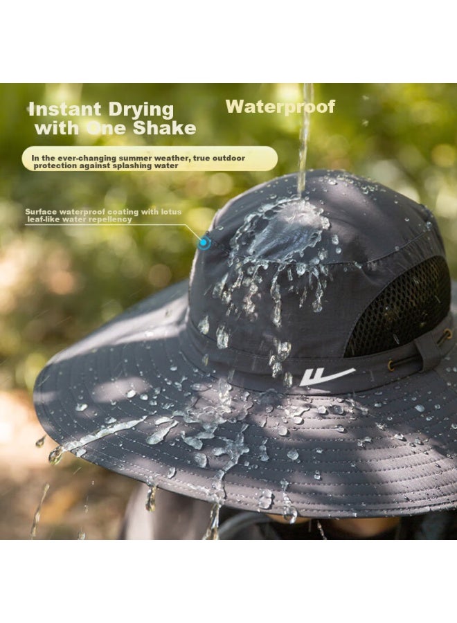 Pull Back Huangli Sun Hat Men's Sunscreen Hat Outdoor Sunshade Hat Face-shielding Sun Hat Neck-protecting Uv-resistant Fishing Hat Simple Fisherman Hat - Image 4