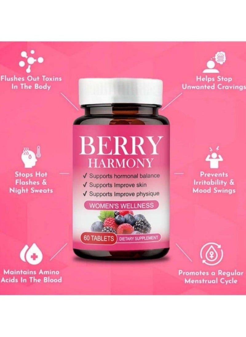 BERRY - Women Wellness Supplement ,Balances Female Hormones, 60 Tablets - Image 1