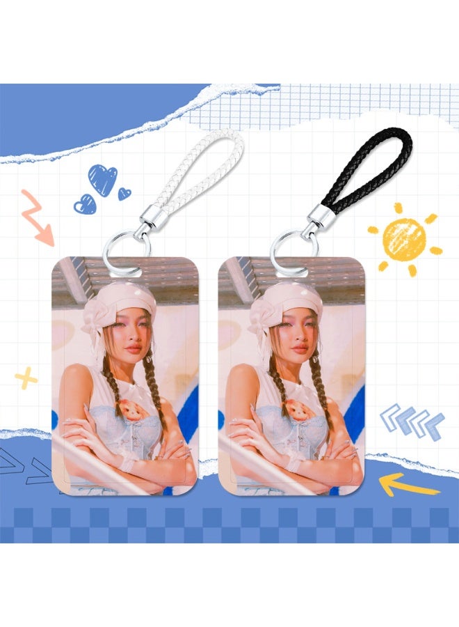 NIBEMINENT 1 - Piece BINI Kpop Photo Card Holder Pendant Key Chain ID Badge Holder ID Card Holder Photo Card Protector for School ID Office ID Access Card for Women Girls