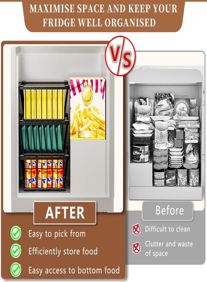 ANJUBAN Freezer Organizer Bins ，Enhanced Leak-Proof Bottom，4 Pack Stackable Deep Freezer Organizer Bins for 5 Cu.FT Small Chest Freezer，organization and storage，pantry organizers（for 5 Cu.Ft - Image 5