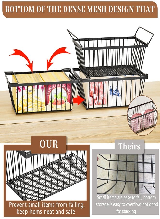 ANJUBAN Freezer Organizer Bins ，Enhanced Leak-Proof Bottom，4 Pack Stackable Deep Freezer Organizer Bins for 5 Cu.FT Small Chest Freezer，organization and storage，pantry organizers（for 5 Cu.Ft - Image 2
