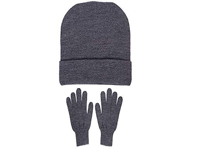 MAGIC Baby Girl's|Baby Boy's kid's Combo of School Winter Woolen Cap/Skull Cap and Gloves Set Soft Knit for Winter (Grey)-(Pack of 02) - Image 1