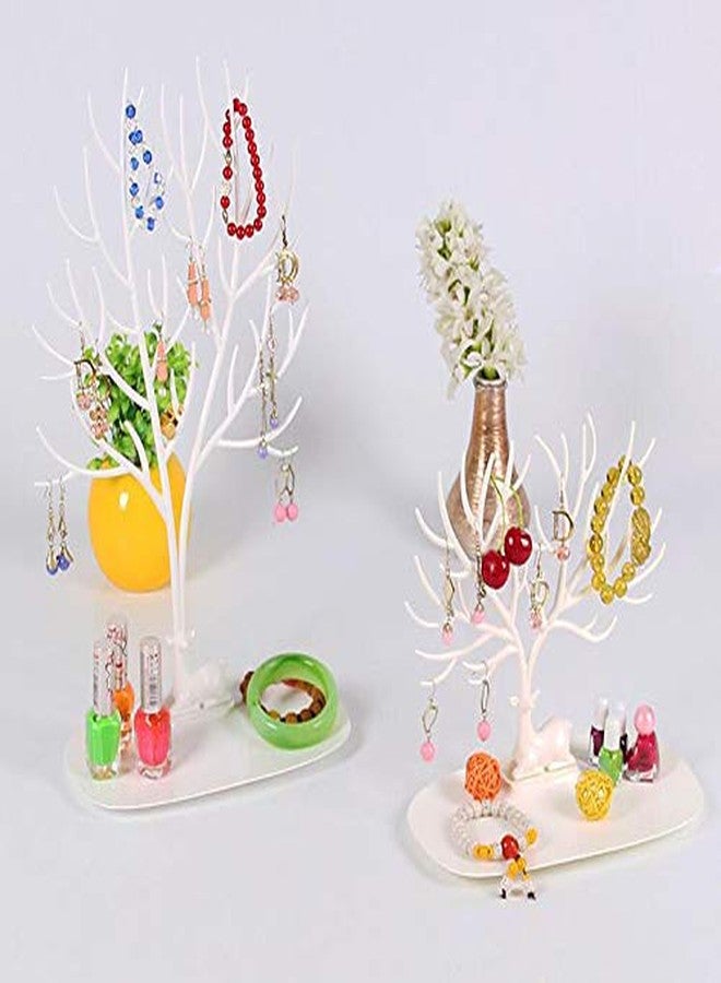 Cospex Elevate Your Vanity Decorative Deer Tree Shaped Jewelry Organizer Stand A Stylish and Functional Jewellery Display Holder for Earrings and Neckls, Perfect for Dressing Table Jewelry Storage. - Image 1