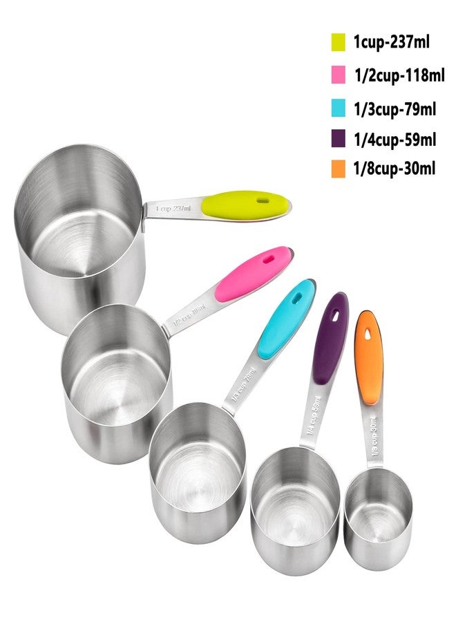 Turewin Measuring Cups and Spoons Set Stainless Steel Includes 5 Measuring Cups 8 Measuring Spoons for Dry or Liquid Ingredients (5+8) - Image 2