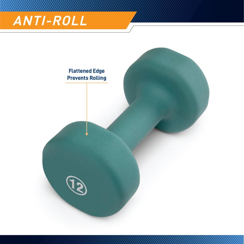 Marcy Neoprene Dumbbell, Single Piece, 12-lb, Sage Green - Image 3