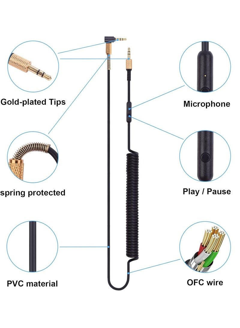 Major 3 Cable with Microphone Replacement for Marshall Major 2 Major 3 Major 4 Monitor II Mid A.N.C Headphones (3.5mm Plug, 4Ft Extended to 8.2Ft) - Image 3