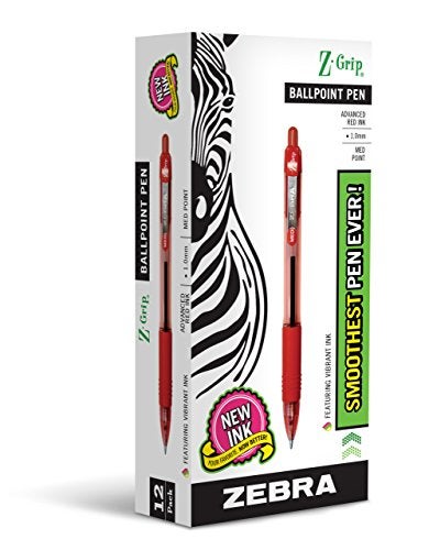 Zebra Pen Z-Grip Retractable Ballpoint Pen, Medium Point, 1.0mm, Red Ink (Pack of 6, 72 Count Total) - Image 5