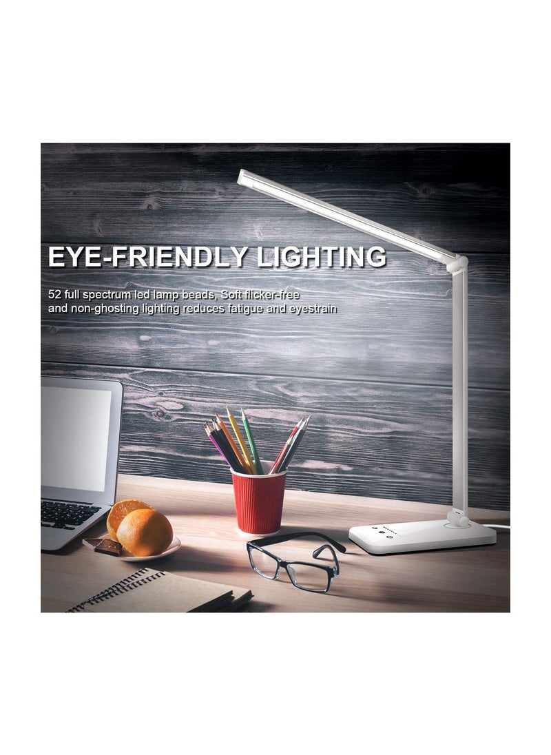 Generic - Dimmable LED Desk Lamp with Wireless Charger & USB Port, 5 Lighting Modes, Touch Control, Eye-Caring Design, 30/60 Min Auto-Off Timer - Perfect for Reading & Office Use. - Image 1