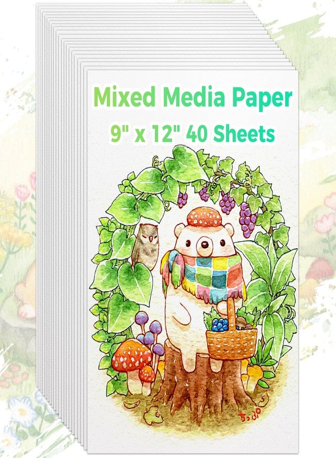 Donyang Mixed Media Paper 9" x 12", 40 Sheets (98lb/160gsm) Multipurpose Heavyweight Loose Drawing Art Paper for Sketching, Sketch Book, Gouache, Painting, Sketchbook, Drawing Pad Book, School - Image 1