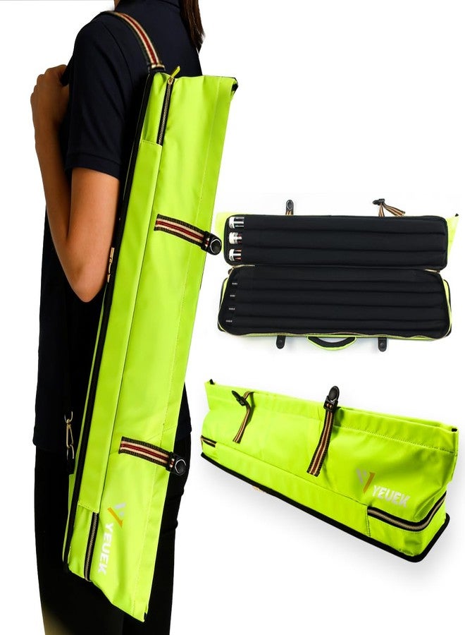 YEUEK Pool Cue Case 3x4,Pool Stick Case 3 Sticks with Accessory Zipper Pockets,Cue Stick Case with Shoulder Strap Handle,Billiard Pool Cue Carrying Case with Large Front Accessory Pocket - Image 1