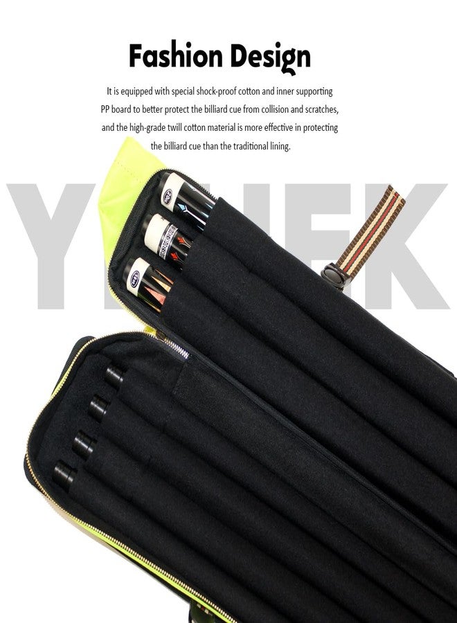 YEUEK Pool Cue Case 3x4,Pool Stick Case 3 Sticks with Accessory Zipper Pockets,Cue Stick Case with Shoulder Strap Handle,Billiard Pool Cue Carrying Case with Large Front Accessory Pocket - Image 4