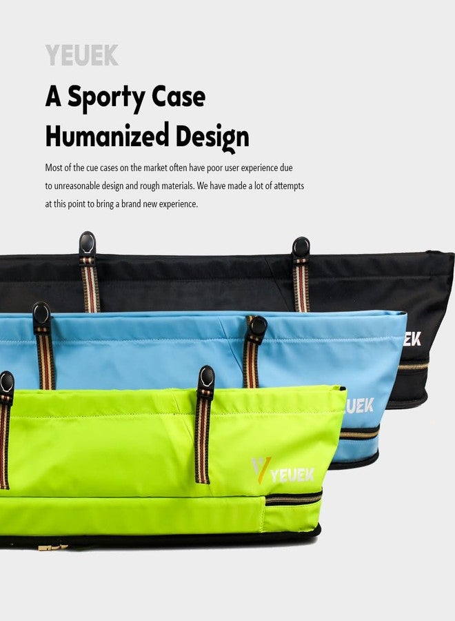 YEUEK Pool Cue Case 3x4,Pool Stick Case 3 Sticks with Accessory Zipper Pockets,Cue Stick Case with Shoulder Strap Handle,Billiard Pool Cue Carrying Case with Large Front Accessory Pocket - Image 2