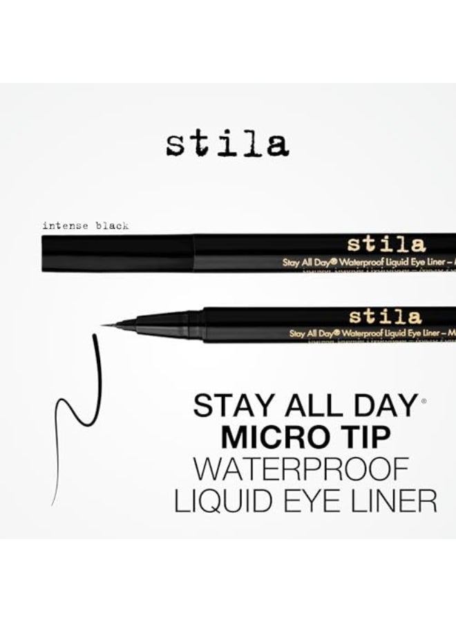 Stila Stay All Day Waterproof Liquid Eye Liner Micro Tip Intense Black 0016 Oz Eyeliner - Image 3