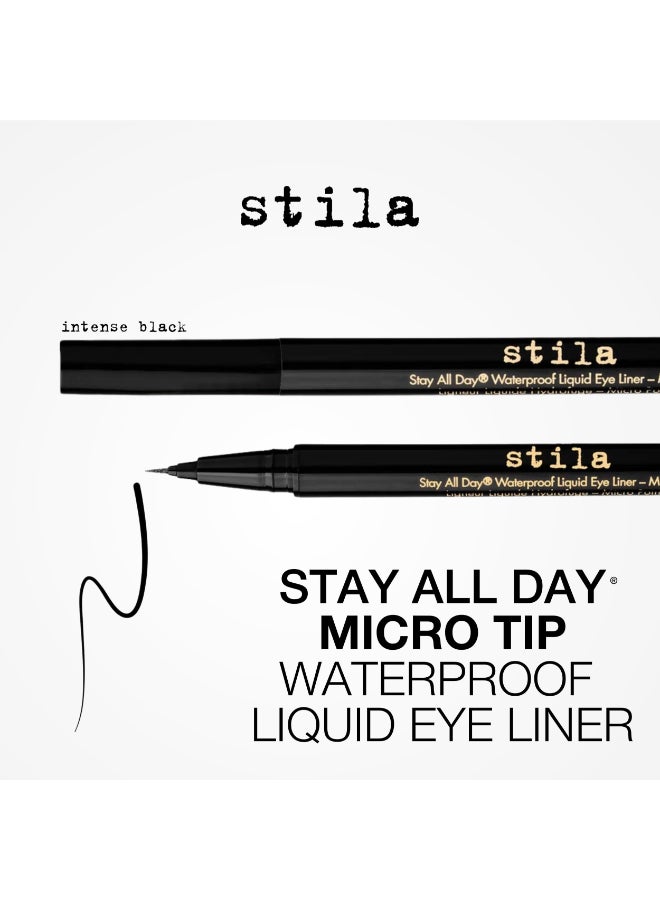 Stila Stay All Day Waterproof Liquid Eye Liner Micro Tip Intense Black 0016 Oz Eyeliner - Image 4