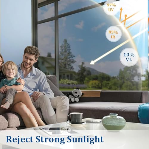 HOME13 Vinyl Sun Control Window Film for Home Privacy & Office Privacy Heat Insulation Anti-UV Office Home Glass Film (Silver Black Window Film, 20in x 100in) - Image 5