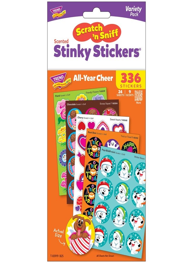 Trend All Year Cheer Stinky Stickers Variety Pack by TREND Enterprises, Inc.; 336 ct.; 70 Designs, 8 scents - Image 1