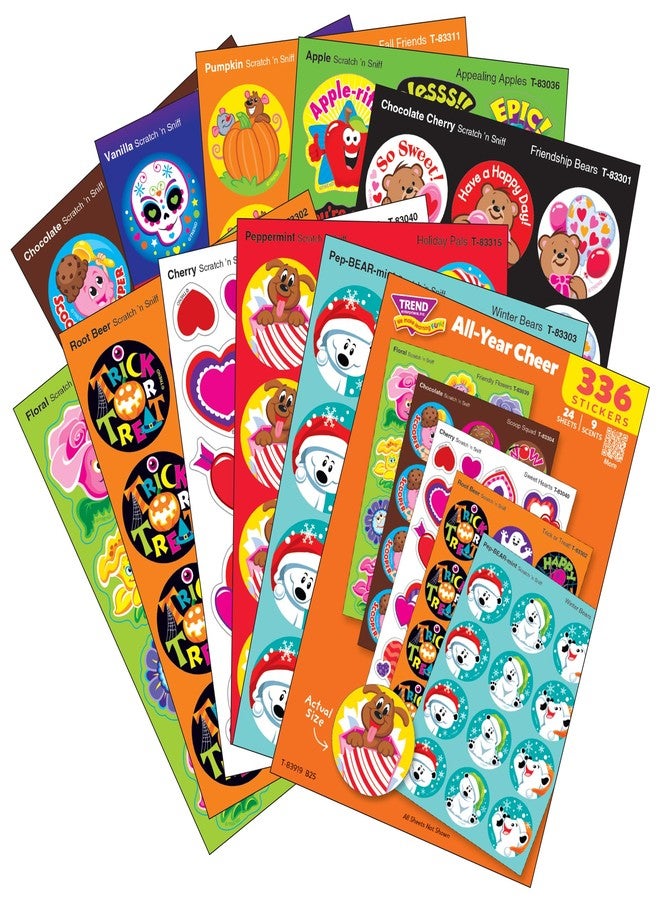 Trend All Year Cheer Stinky Stickers Variety Pack by TREND Enterprises, Inc.; 336 ct.; 70 Designs, 8 scents - Image 2