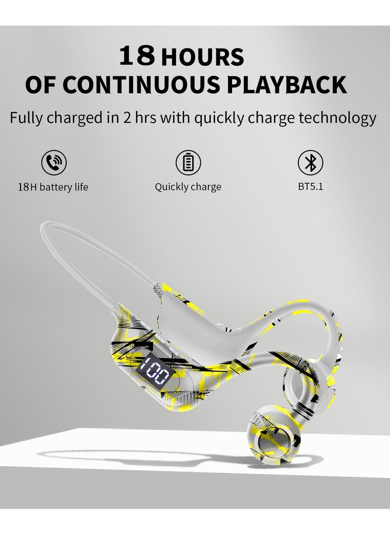 General - Tuya bone conduction wireless Bluetooth headset card plug-in digital display ear-hook wireless headset - Image 1