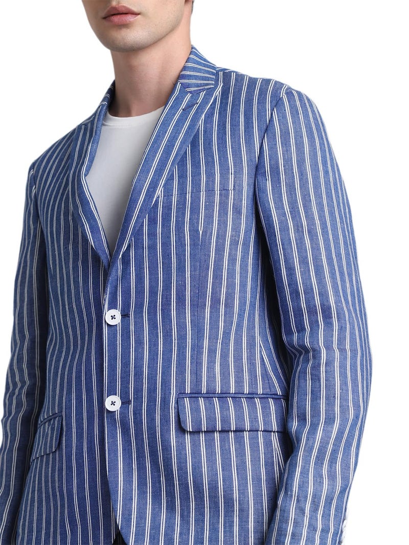 Jack & Jones Mens Blue Slim Fit Single Breasted Blazer - Image 5