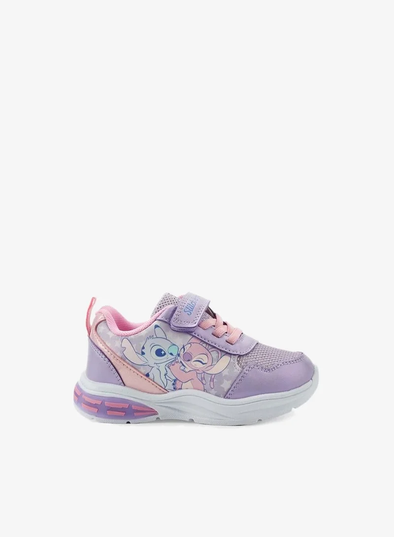 Disney Girls Stitch and Angel Print Light-Up Ankle Sneakers
