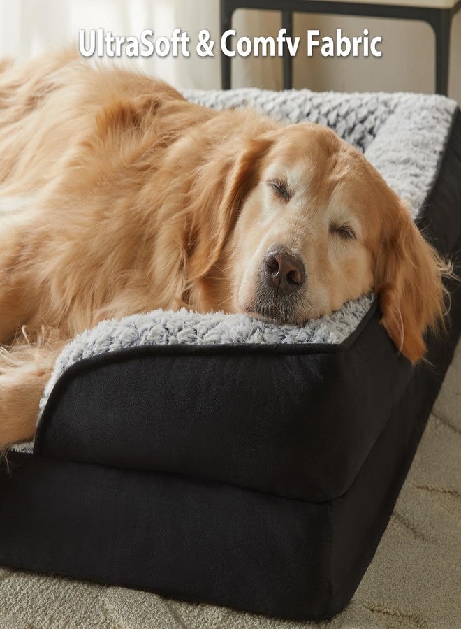 LEXTRO Orthopedic Dog Bed for Large Dogs, Egg Crate Foam Bed for Large Dogs, Equipped with Removable Waterproof Pillow Cover and Anti-Slip Bottom, Pet Bed - Image 2