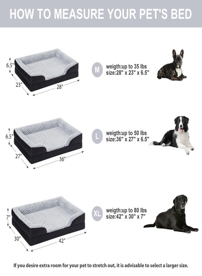 LEXTRO Orthopedic Dog Bed for Large Dogs, Egg Crate Foam Bed for Large Dogs, Equipped with Removable Waterproof Pillow Cover and Anti-Slip Bottom, Pet Bed - Image 4