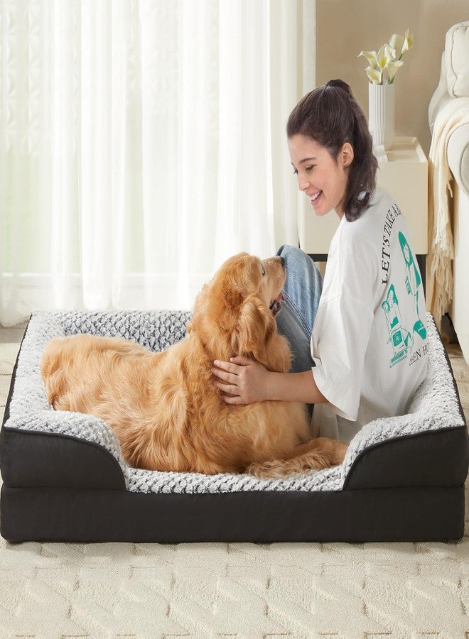 LEXTRO Orthopedic Dog Bed for Large Dogs, Egg Crate Foam Bed for Large Dogs, Equipped with Removable Waterproof Pillow Cover and Anti-Slip Bottom, Pet Bed - Image 5