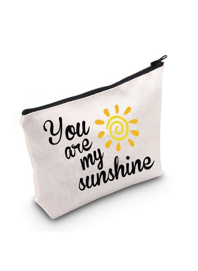 LEVLO Sunshine Makeup Bag You Are My Sunshine Makeup Bag Sunshine Zipper Bag Gift For Her (You are my sunshine) - Image 1