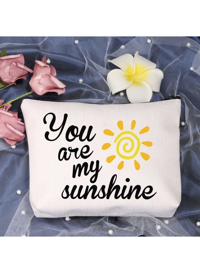 LEVLO Sunshine Makeup Bag You Are My Sunshine Makeup Bag Sunshine Zipper Bag Gift For Her (You are my sunshine) - Image 3