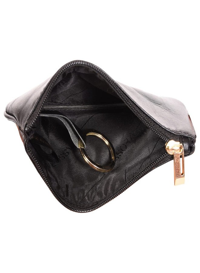 Sassora Genuine Leather Key Case with Zipper & External Pocket | Compact Holder for Car, Bike & Home Keys | for Men & Women - Image 3
