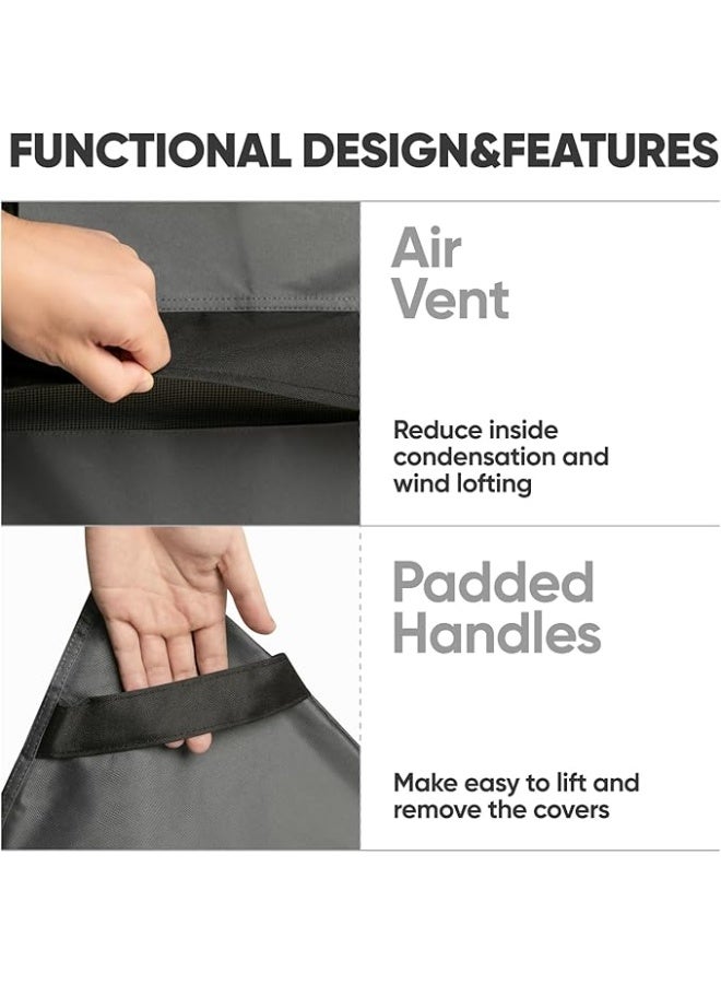 Patio Chair Covers Waterproof Outdoor Furniture Chair Covers 600D Heavy Duty Fit as Lawn Lounge Deep Seat(2 Pack,Grey, Median) - Image 3