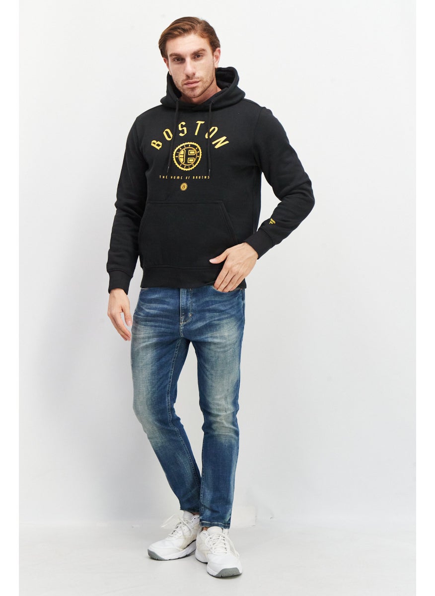 Fanatics - Men Sportswear Fit Hooded Long Sleeve Sweatshirt, Black - Image 1