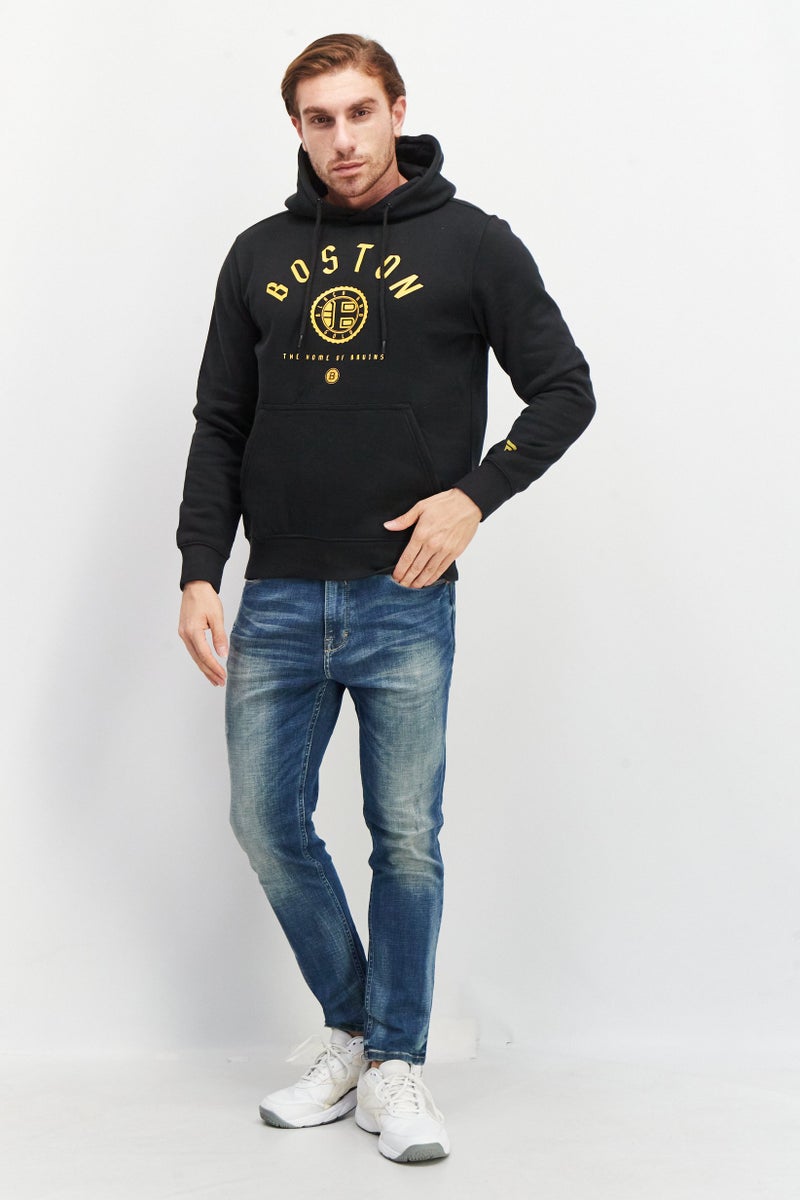 Fanatics سويت شيرت رياضي للرجال بغطاء رأس وأكمام طويلة، أسود - Image 4