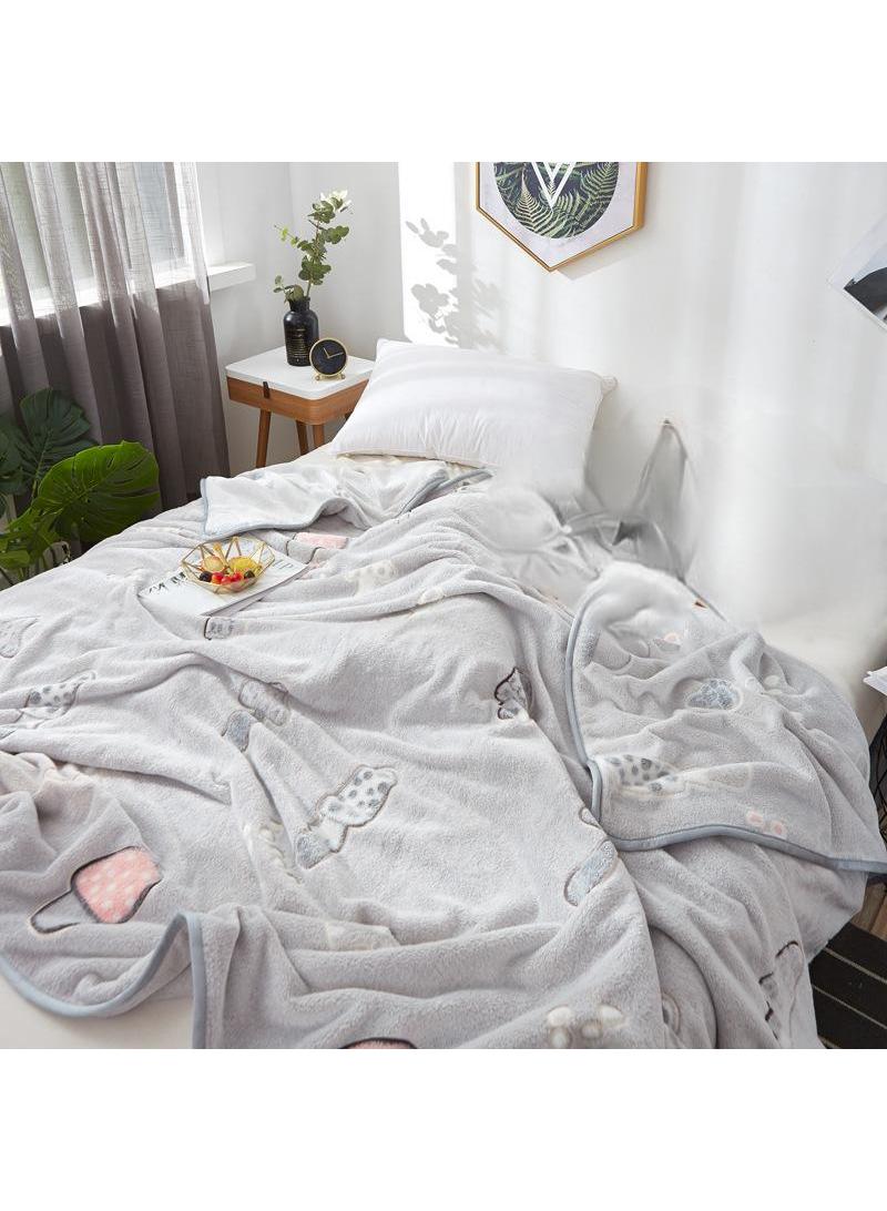 Bluejw 1-Piece Mushroom Pattern Interesting Cozy Blanket Air Conditioning Blanket - Image 1