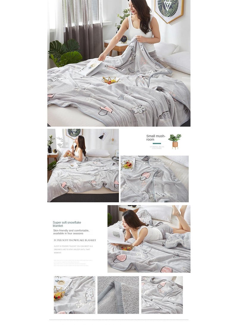 Bluejw 1-Piece Mushroom Pattern Interesting Cozy Blanket Air Conditioning Blanket - Image 3