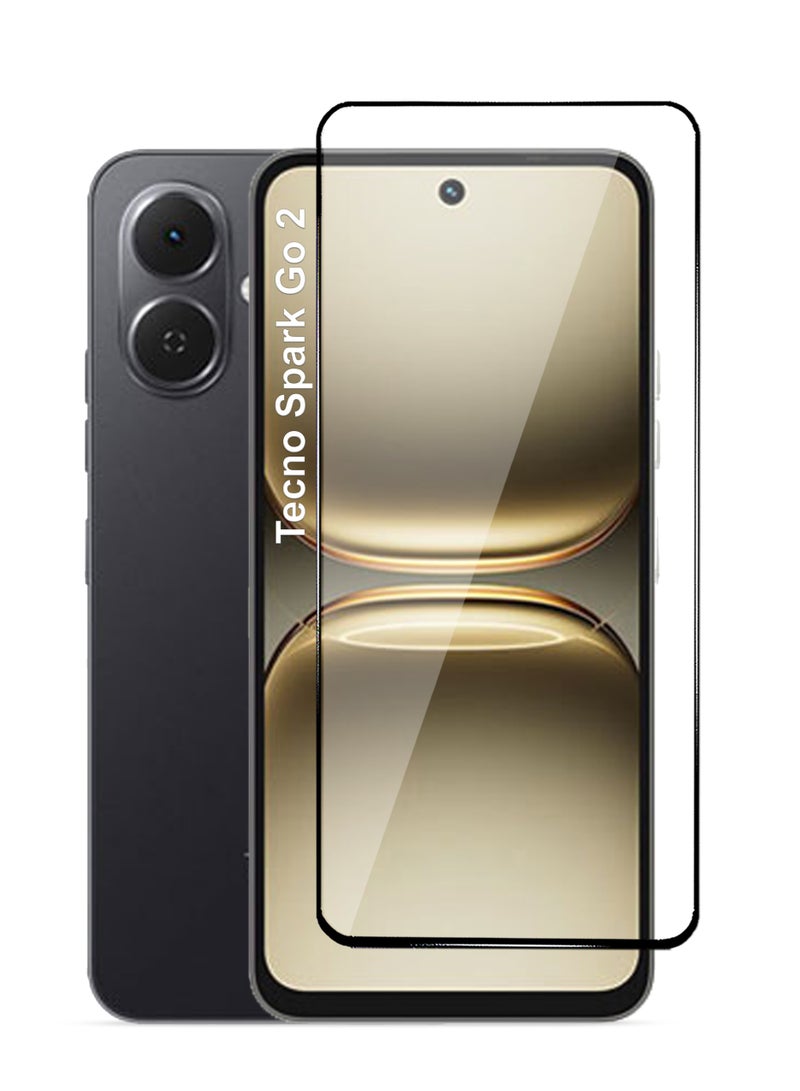Tecno Spark Go 2 Screen Protector - Premium Full Screen Tempered Glass For Tecno Spark Go 2, High Transparency, Delicate Touch, Anti-Explosion, Smooth Arc Edges, Easy Installation - Image 1