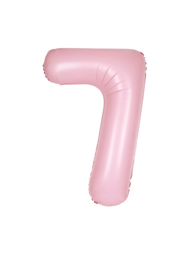 Unique 34" Matte Lovely Pink Number 7 Foil Balloon - Image 1
