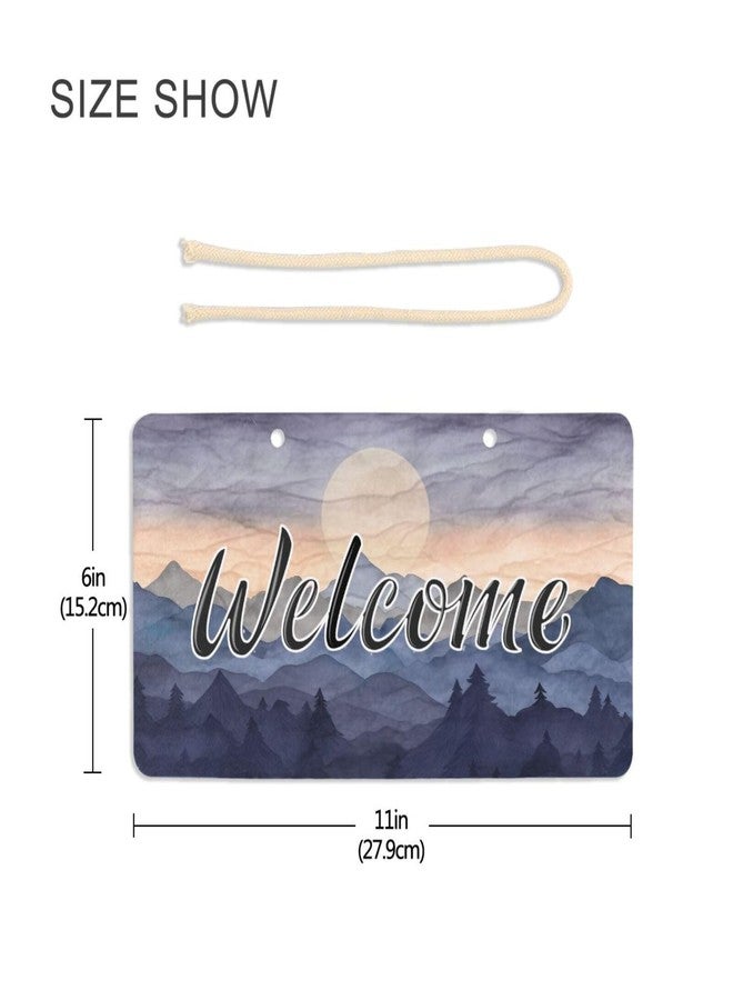 Burbuja Blue Mountain Welcome Sign for Front Door, PVC Wall Hanging Welcome Sign Porch Farmhouse Holidays Decoration, 6x11 In - Image 2