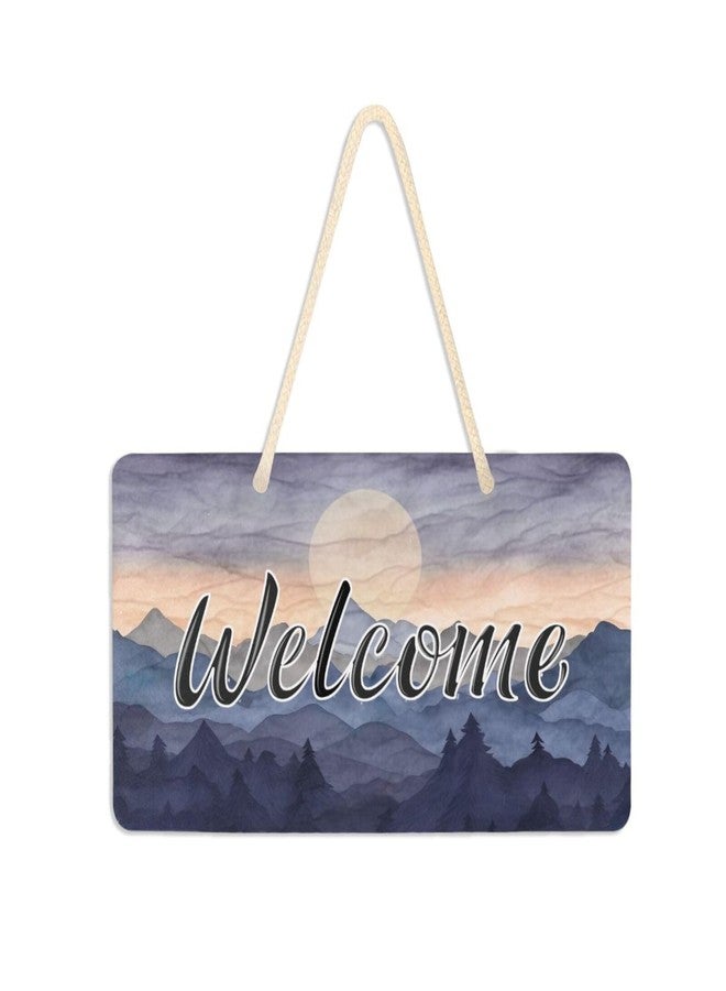 Burbuja Blue Mountain Welcome Sign for Front Door, PVC Wall Hanging Welcome Sign Porch Farmhouse Holidays Decoration, 6x11 In - Image 1