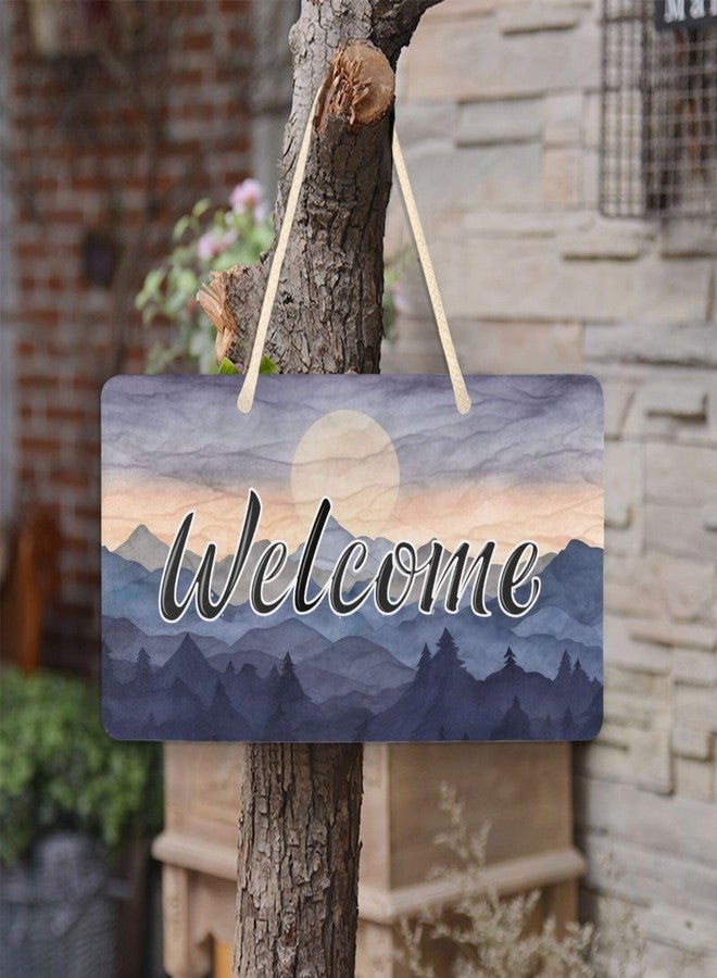 Burbuja Blue Mountain Welcome Sign for Front Door, PVC Wall Hanging Welcome Sign Porch Farmhouse Holidays Decoration, 6x11 In - Image 5